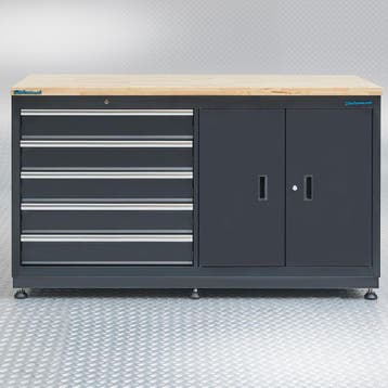 Datona Werkbank met laden 160 cm - Datona - Zwart, Ophalen of Verzenden