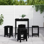 vidaXL 5-delige Barset massief grenenhout zwart, Tuin en Terras, Verzenden, Nieuw