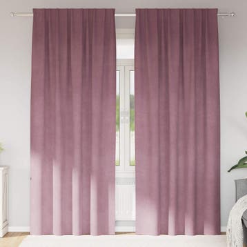 vidaXL Gordijnen 2 st Donkerroze 140 x 245 cm fluweel, Verzenden, Nieuw