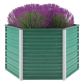 vidaXL Plantenbak verhoogd 129x129x77 cm gegalvaniseerd, Tuin en Terras, Bloempotten, Verzenden, Nieuw