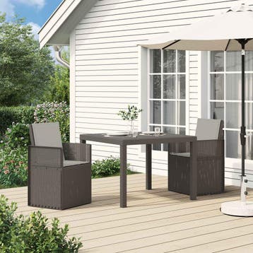 vidaXL Tuin Eettafel Set 3 st Lichtgrijs PP, Tuin en Terras, Verzenden, Nieuw