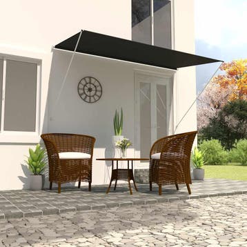 vidaXL Luifel uittrekbaar 350x150 cm antraciet, Tuin en Terras, Zonneschermen, Verzenden, Nieuw