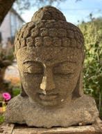 Antica Testa di Buddha in Pietra Lavica - Beeld - Buddha -, Antiek en Kunst
