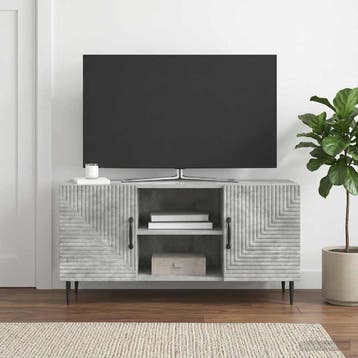 vidaXL TV Kast Betongrijs 102 x 34,5 x 50 cm Bewerkt hout, Verzenden