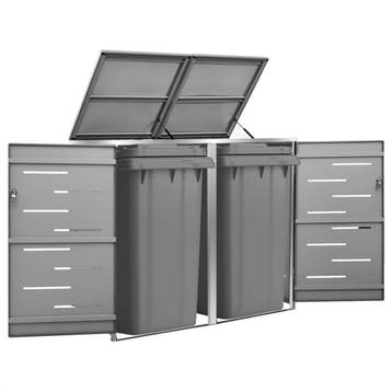 vidaXL Containerberging dubbel 138x77,5x115 cm roestvrij, Doe-het-zelf en Bouw, Verzenden