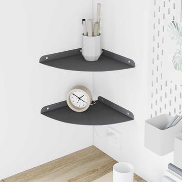 vidaXL Hoek Plank 2 st Antraciet 24 x 24 x 2 cm, Verzenden