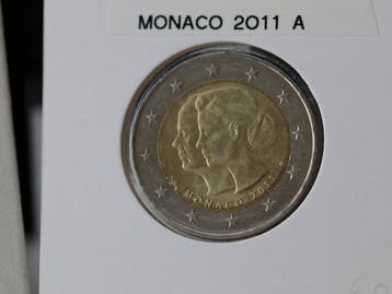 Monaco. 2 Euro 2011/2015 (2 monnaies) (Zonder minimumprijs)