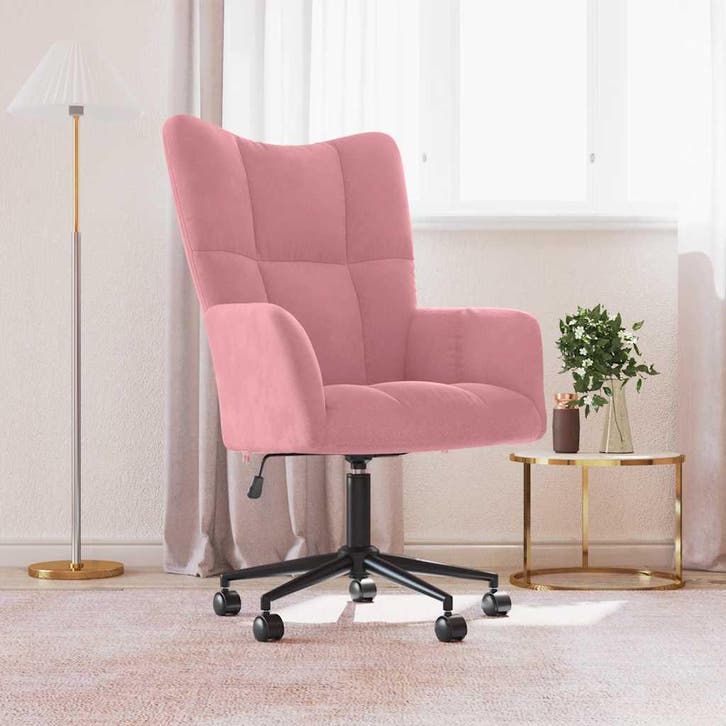 vidaXL Relaxstoel fluweel roze, Maison & Meubles, Fauteuils, Envoi