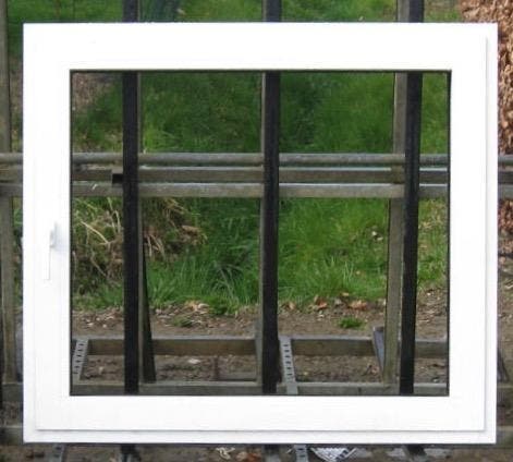 aluminium raam , chassis , venster 108 x 96 wit / antraciet, Bricolage & Construction, Châssis & Portes coulissantes, Enlèvement ou Envoi