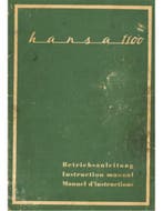 1959 HANSA 1100 INSTRUCTIEBOEKJE DUITS | ENGELS | FRANS