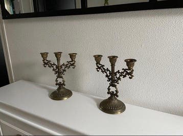 Kandelaar (2) - Messing, Metaal, Antiek en Kunst