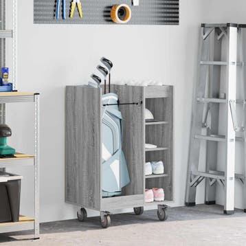 vidaXL Golfkast met wiel Effen Grijs Sonoma 65 x 45 x 98 cm, Sport en Fitness, Verzenden, Nieuw