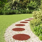 vidaXL Stapsteen 6 pcs Rood Ø 45 x 1,8 cm Rubber, Tuin en Terras, Verzenden, Nieuw