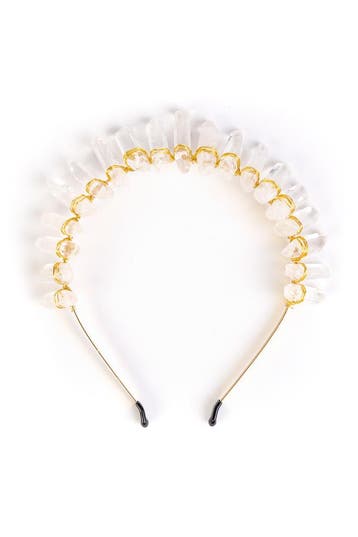 KIMU® Haarband Bergkristal Goud Helder Kristal Diadeem Fanta, Kleding | Dames, Ophalen of Verzenden, Nieuw