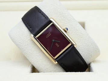 Cartier Tank Ref. 590005 Year 1990s (Box), Overige merken, Leer, Polshorloge, Ophalen of Verzenden