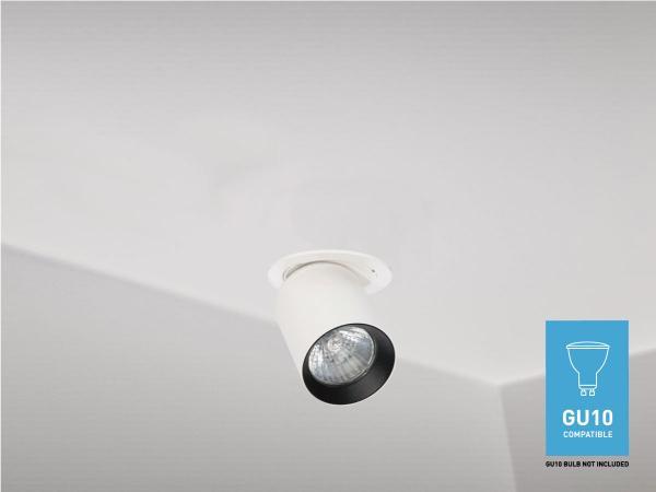 Veiling - 6x GU10 Inbouwspot Armatuur cilinder zand wit en z, Auto-onderdelen, Verlichting