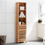 vidaXL Badkamerkast 42x29x182 cm massief walnotenhout, Verzenden, Nieuw