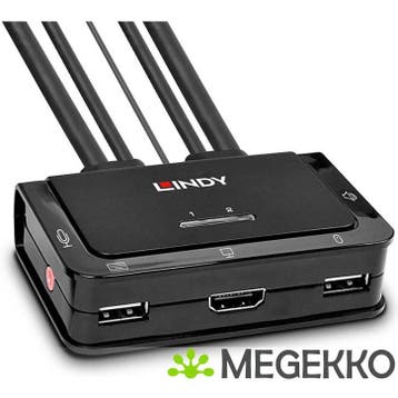 Lindy 42340 KVM-switch Zwart, Computers en Software, Verzenden, Nieuw