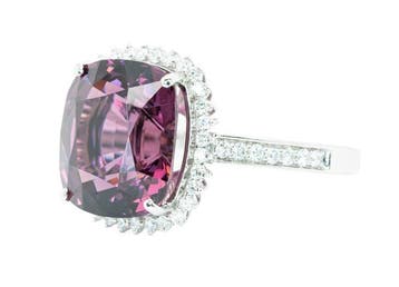 Ring - 14 karaat Witgoud, Roze (Geen Hitte) - 7.59ct. tw., Nieuw