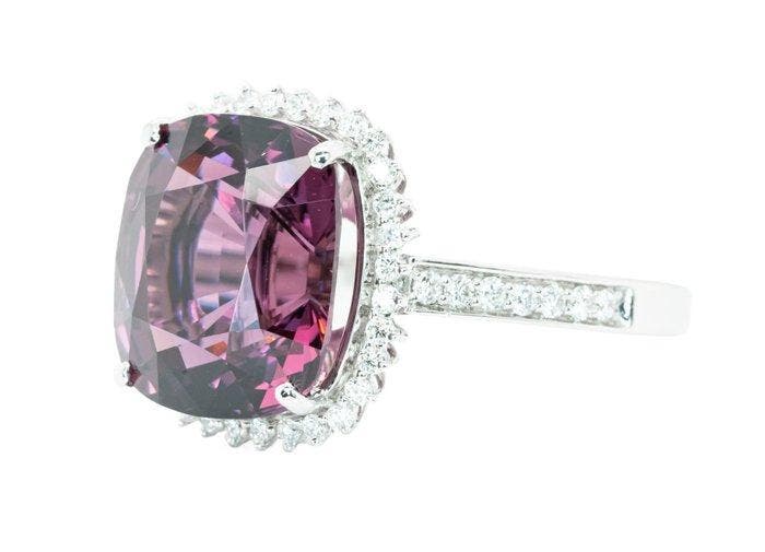 Ring - 14 karaat Witgoud, Roze (Geen Hitte) - 7.59ct. tw., Bijoux, Sacs & Beauté, Bagues