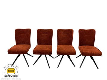 Eetkamerstoelen set van 4 roest met draaifunctie – overstock, Huis en Inrichting, Verzenden, Nieuw