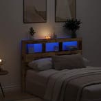 vidaXL Hoofdbordkast met LED 140x17x102 cm oud hout, Verzenden, Nieuw