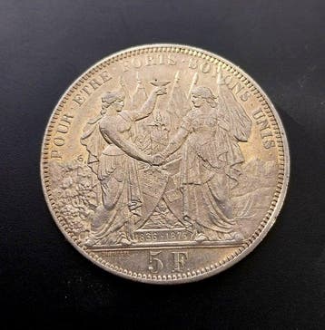 Zwitserland. 5 Francs 1876 / Lausanne Shooting Festival -