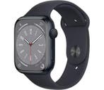 Apple Watch Series 8 45mm Midnight Sportband Zwart Zwart..., Ophalen of Verzenden, Zo goed als nieuw
