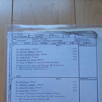 Teeze - Teeze - LP - Test persing - 1985