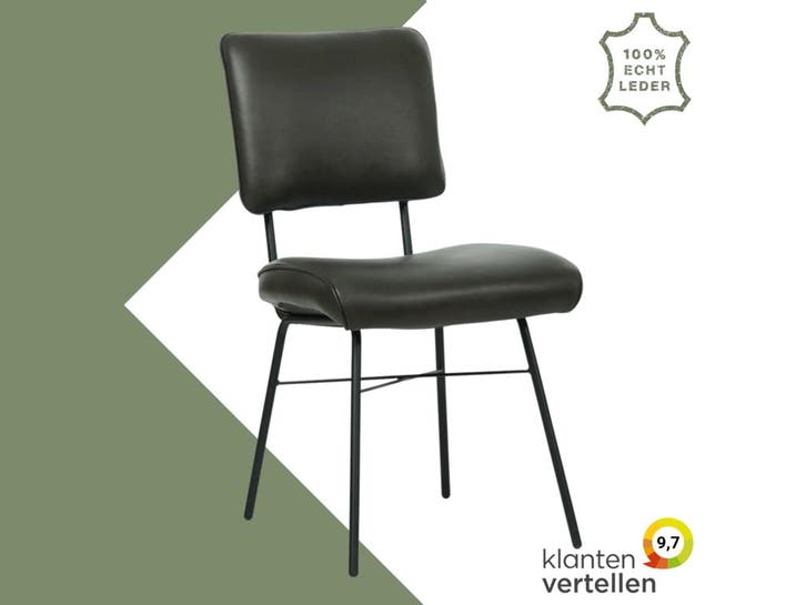 Leren eetkamerstoel Solid, Huis en Inrichting, Stoelen, Nieuw, Eén, Leer, Ophalen of Verzenden