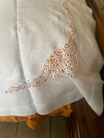 Drap de lit - 220 cm - 230 cm - Drap et 2 taies 1950, Antiquités & Art