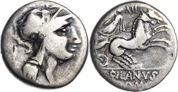Denar 91 v Chr, Roemische Republik D Junius L f Silanus 9..., Verzenden