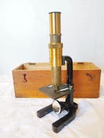 Microscope - 1900-1920 - France - ancien en laiton signé