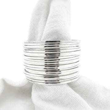 Vintage zilveren ringenarmband; Ø 69,8 mm (Slavenarmband), Ophalen of Verzenden, Gebruikt, Zilver, Zilver