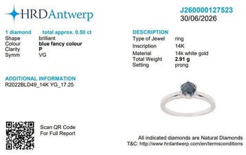 Zonder minimumprijs - Ring - 14 karaat Witgoud - 0.50ct. tw.