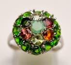 Zonder minimumprijs - Ring 925 zilver - groene, Nieuw