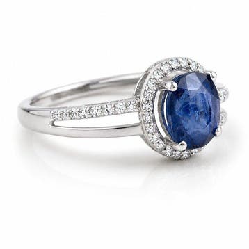 Zonder minimumprijs - Ring Platina - 1.75ct. tw. Saffier -, Nieuw
