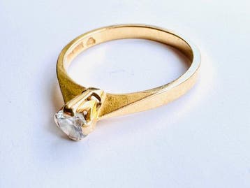 Bague - 18 carats Or jaune - 0.22ct. tw. Diamant (Naturelle), Nieuw