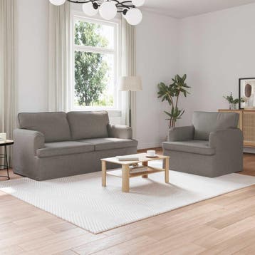 vidaXL bank / zetelstel 2 st Taupe Stof, Verzenden, Nieuw