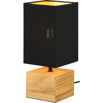 Stijlvolle LED Tafellamp Trion Wooden - Houten Basis, Zwarte, Huis en Inrichting, Verzenden, Nieuw