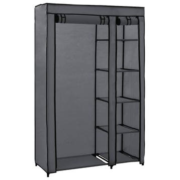 vidaXL Kledingkast opvouwbaar 110x45x175 cm stof grijs, Verzenden