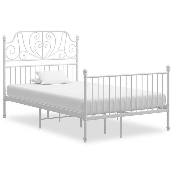 vidaXL Bedframe metaal wit 120x200 cm, Huis en Inrichting, Slaapkamer | Bedden, Nieuw, Verzenden