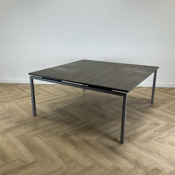 verstelbare vergadertafel 160x160 cm,  bruin - grijs, Bureau