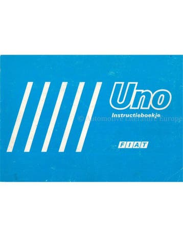 1989 FIAT UNO INSTRUCTIEBOEKJE NEDERLANDS