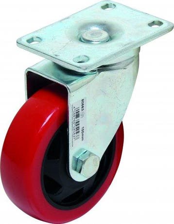 Bgs Technic Castor, rood / zwart, 100 mm, Verzenden