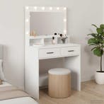 vidaXL Kaptafel met spiegellichten Wit 79 x 41 x 135 cm, Verzenden, Nieuw