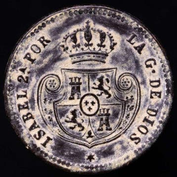Spanje. Isabel II. Decima de Real Acuñada en Segovia en el