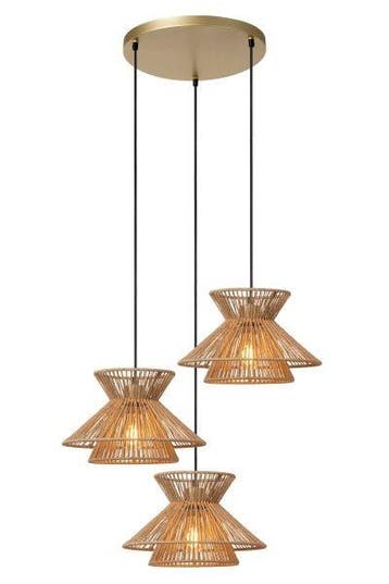 Hanglamp Lucide TASMAN -  - 3xE27 - Naturel -, Verzenden