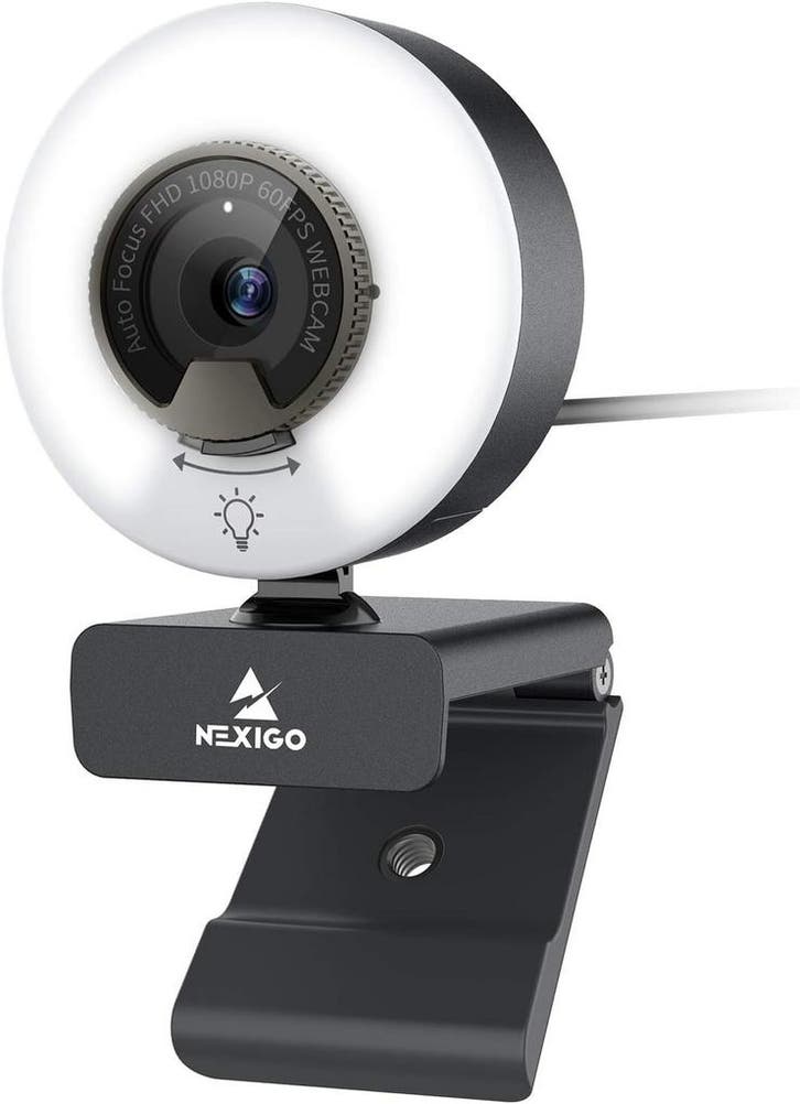 NexiGo 1080p 60FPS Webcam + Ringlicht | Retour deal | 48%..., Computers en Software, Webcams, Microfoon, Bedraad, Windows, Nieuw
