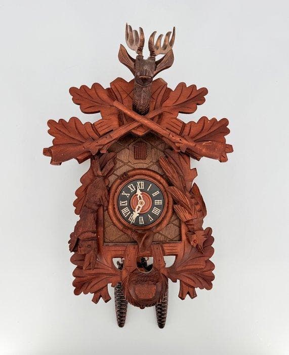 Koekoeksklok - Hout - 1970-1980, Antiek en Kunst, Curiosa en Brocante